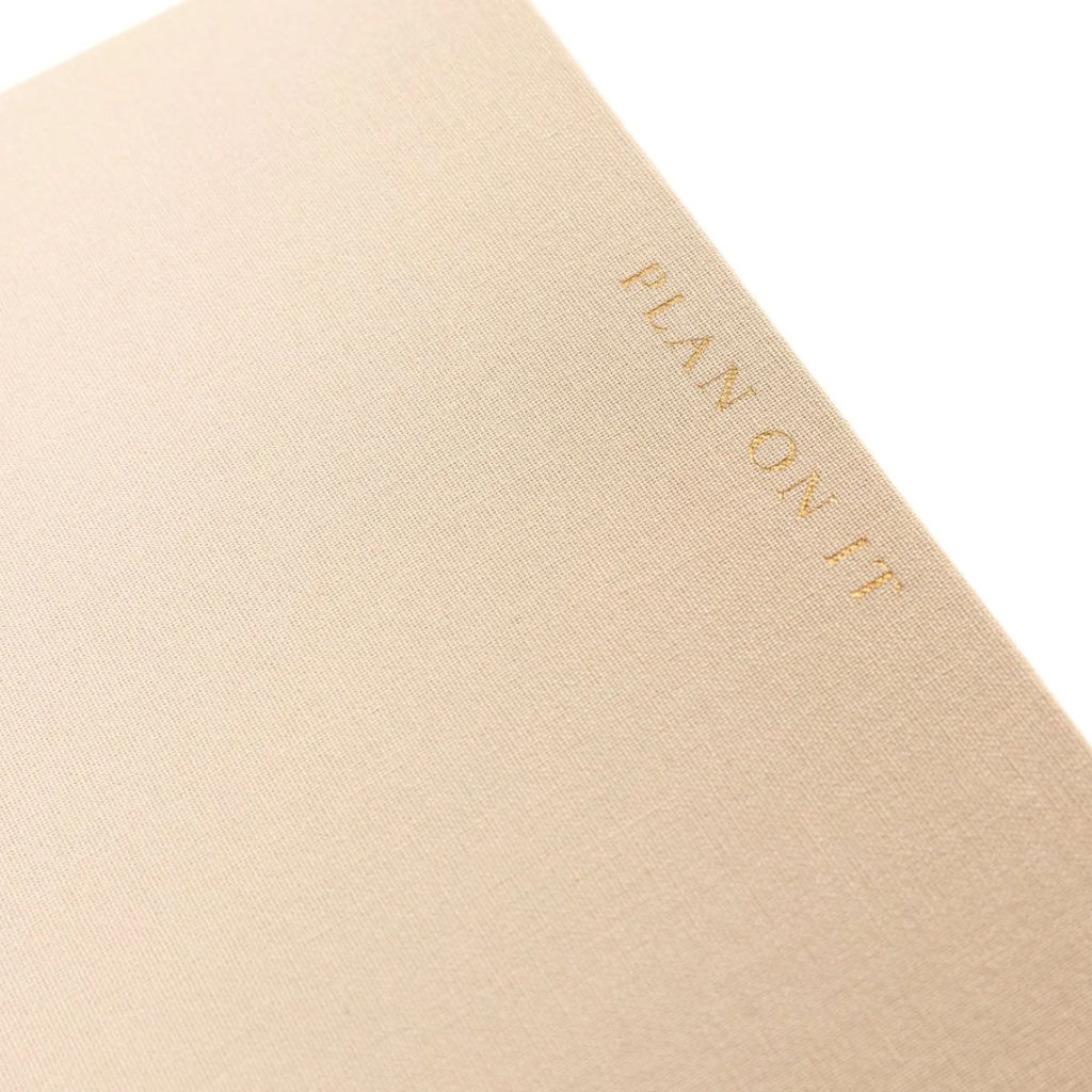 Fabric Covered Journal With Bookmarks Taupe 6 x 8in