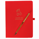 Fabric Covered Journal With Pen Cherry 6in x 8in