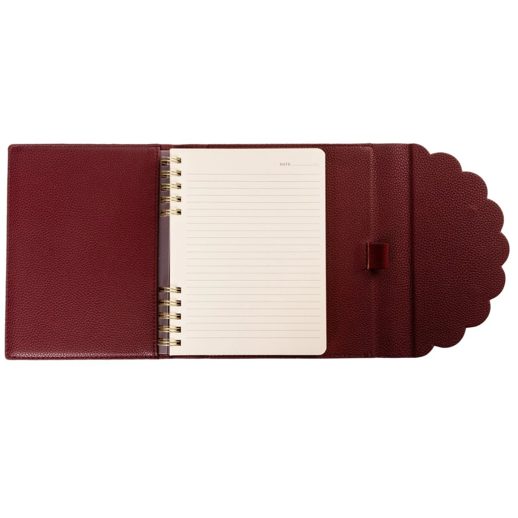 Vegan Leather Wrap Journal Plum Red 6in x 8in