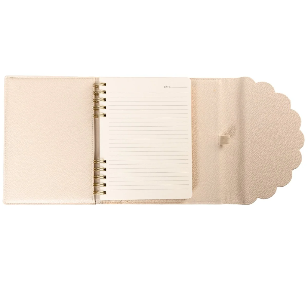 Vegan Leather Wrap Journal Taupe 6 x 8in
