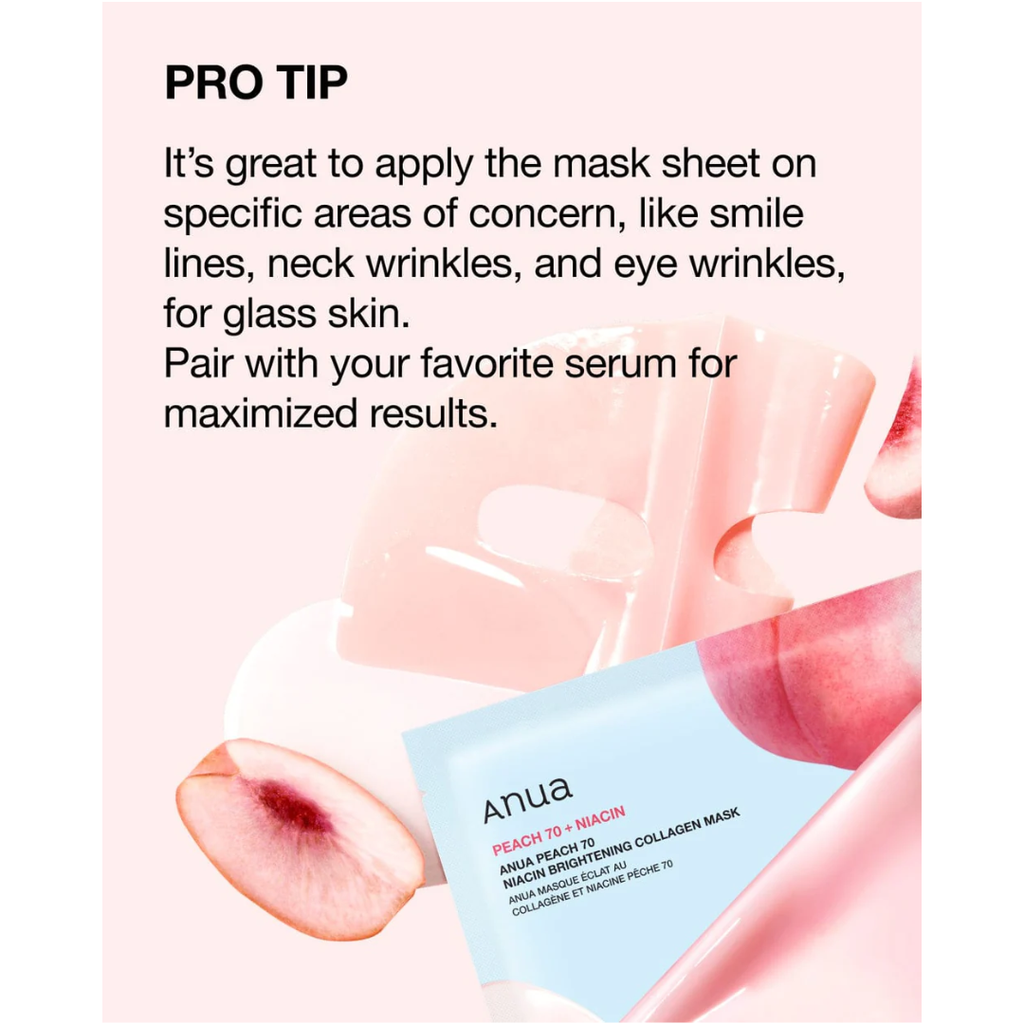 Anua Peach 70 Niacin Brightening Collagen Sheet Mask