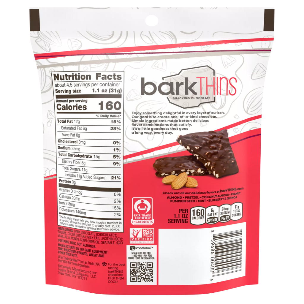 Bark Thins Dark Chocolate Almond With Sea Salt 4.7oz