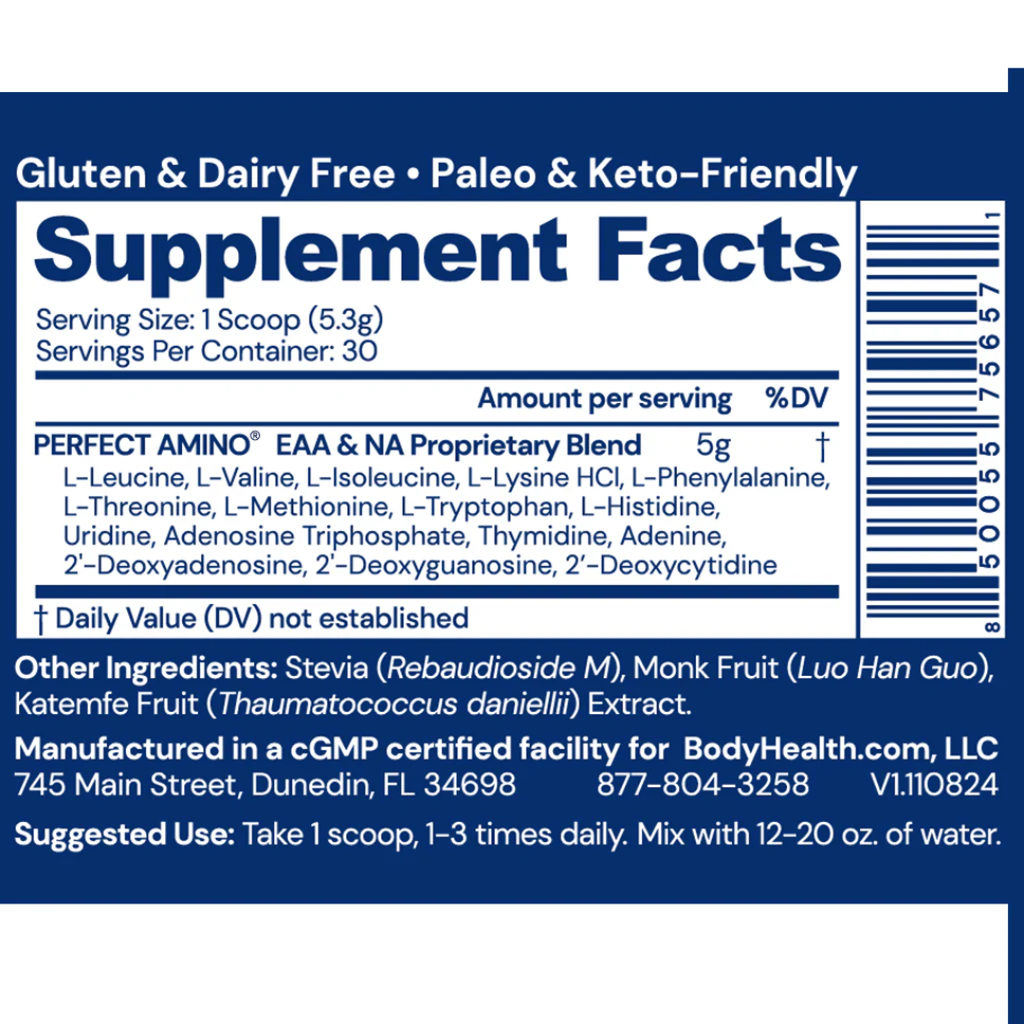 BodyHealth Perfect Amino Powder Unflavoured 7oz