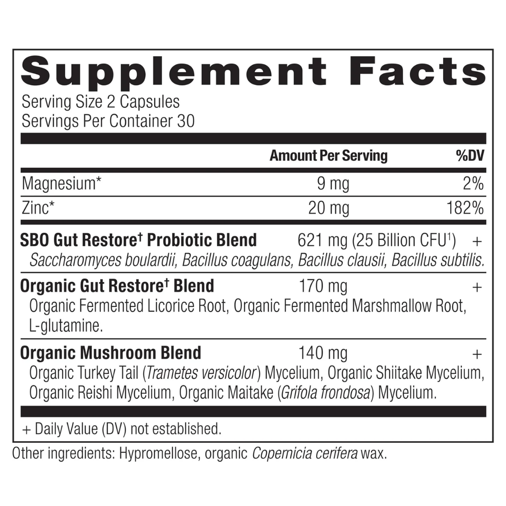 Ancient Nutrition Organic Gut Restore Probiotic 60ct