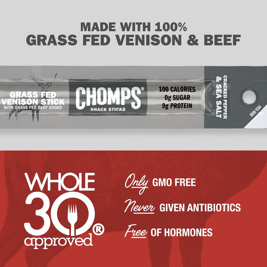 Chomps Salt Pepper Venison Sticks 1.15oz