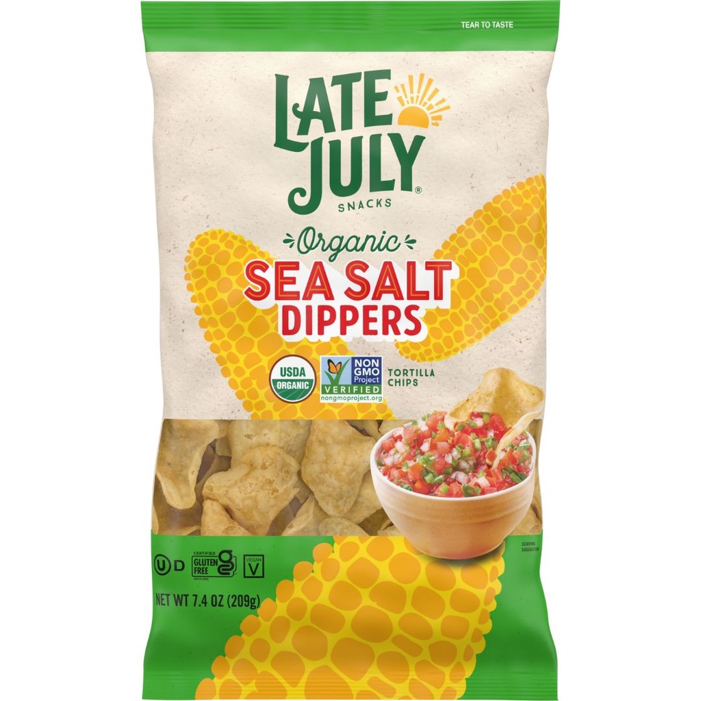 Late July Snacks Organic Sea Salt Tortilla Chips Dippers 7.4oz