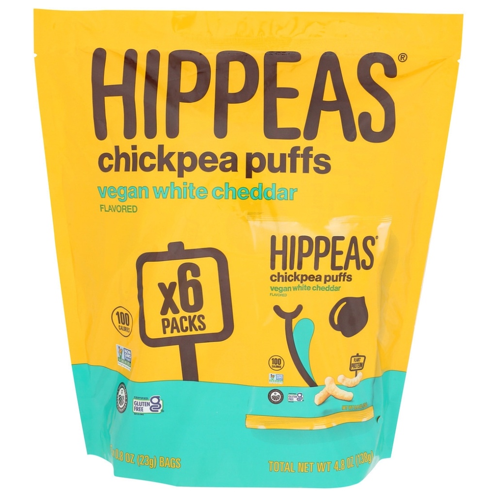 Hippeas Vegan White Cheddar Flavoured Chickpea Puffs 0.8oz