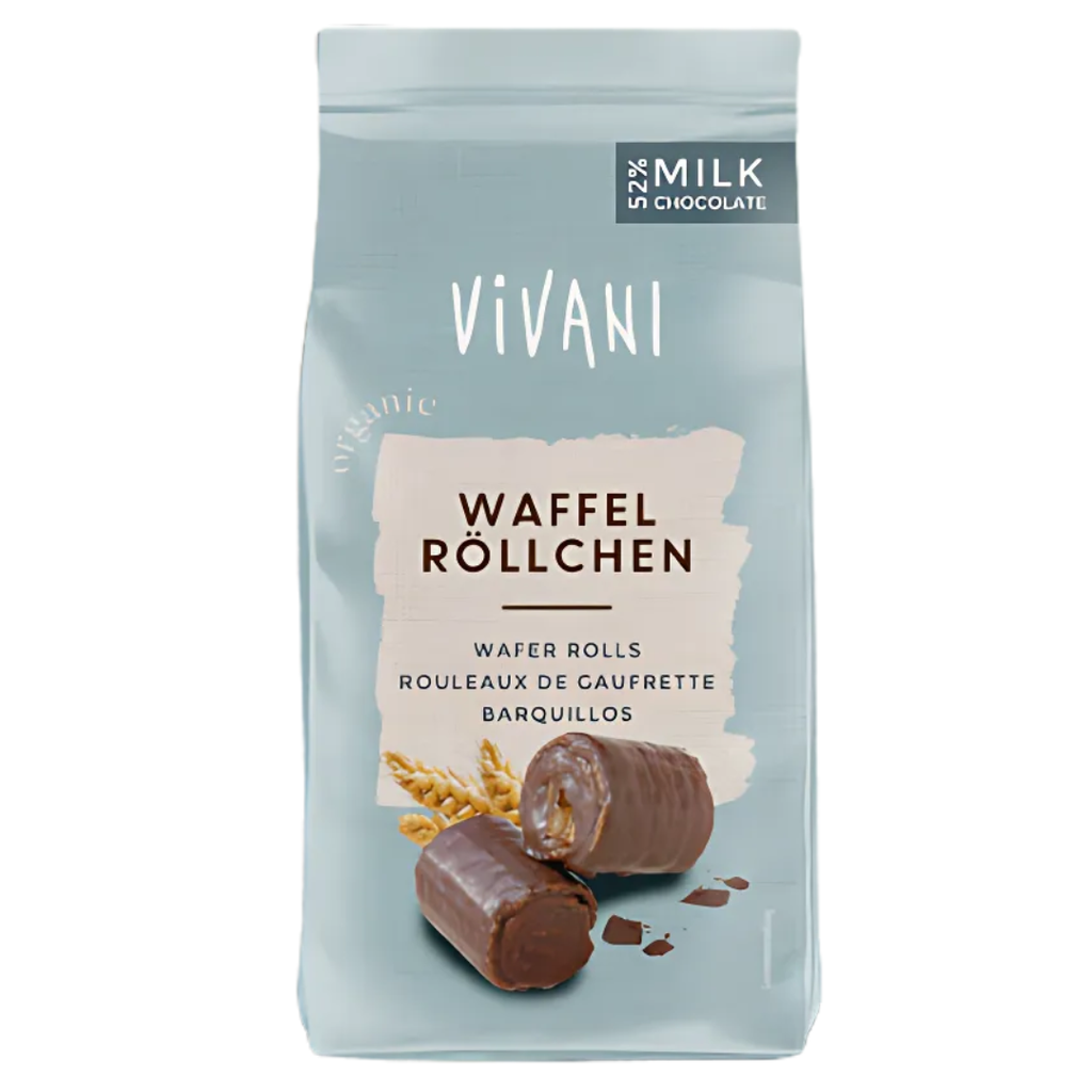 Vivani Organic Milk Chocolate Wafer Rolls Pouch 125g