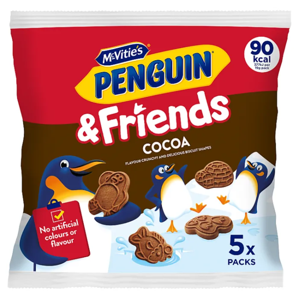 McVitie's Penguin & Friends Cocoa Flavour Biscuit Shapes 5CT