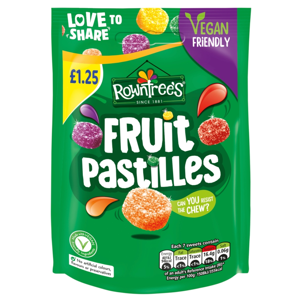 Rowntrees Fruit Pastilles Vegan Pouch 114g