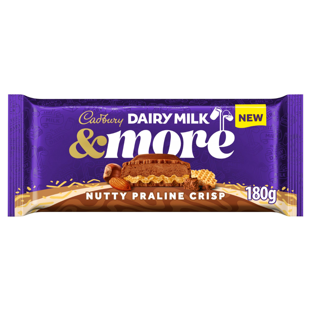 Cadbury Nutty Praline Crisp Milk Chocolate Bar 180g