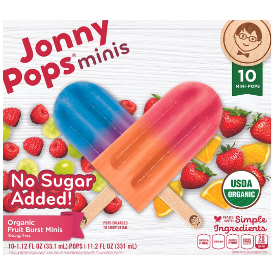 Jonny Pops Organic Mini Ice Pop Fruit Burst 11.25oz