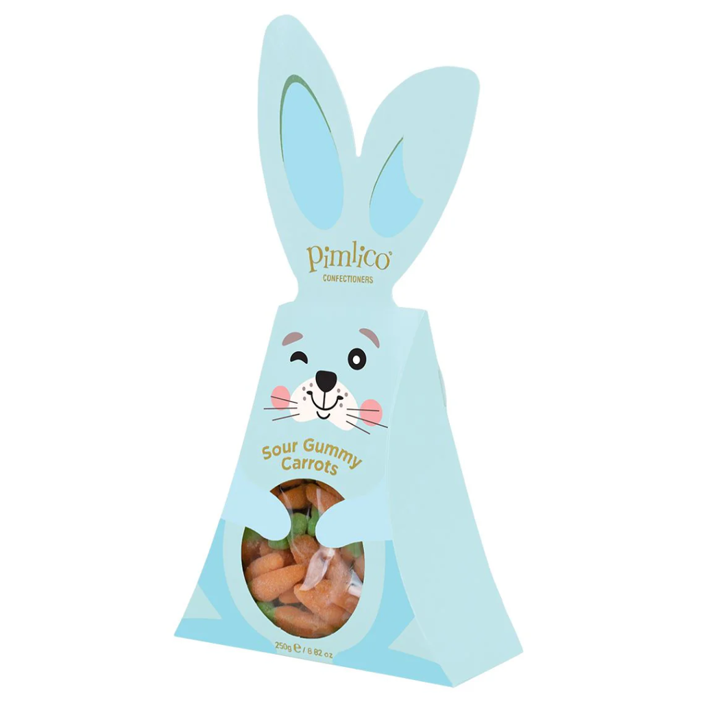 Pimlico Bunny Box Of Fizzy Gummy Carrots 250g