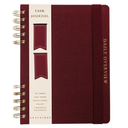Fabric Covered Journal With Bookmarks Plum Red 6 x 8in