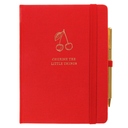 Fabric Covered Journal With Pen Cherry 6in x 8in