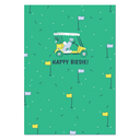 Greeting Card Golf Cart Dog