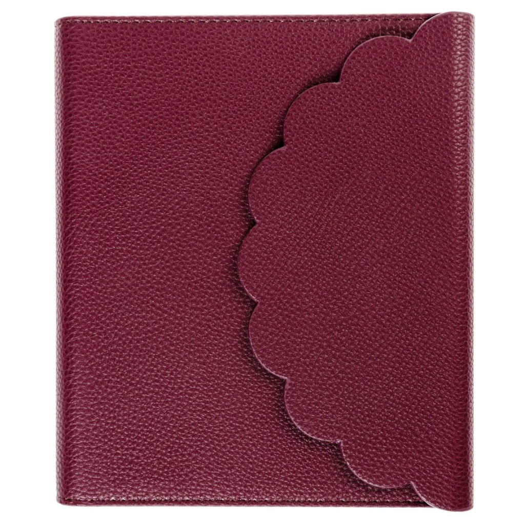 Vegan Leather Wrap Journal Plum Red 6 x 8in
