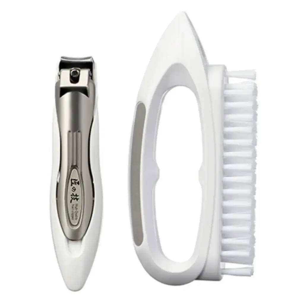 Green Bell Nail Clipper & Brush Set