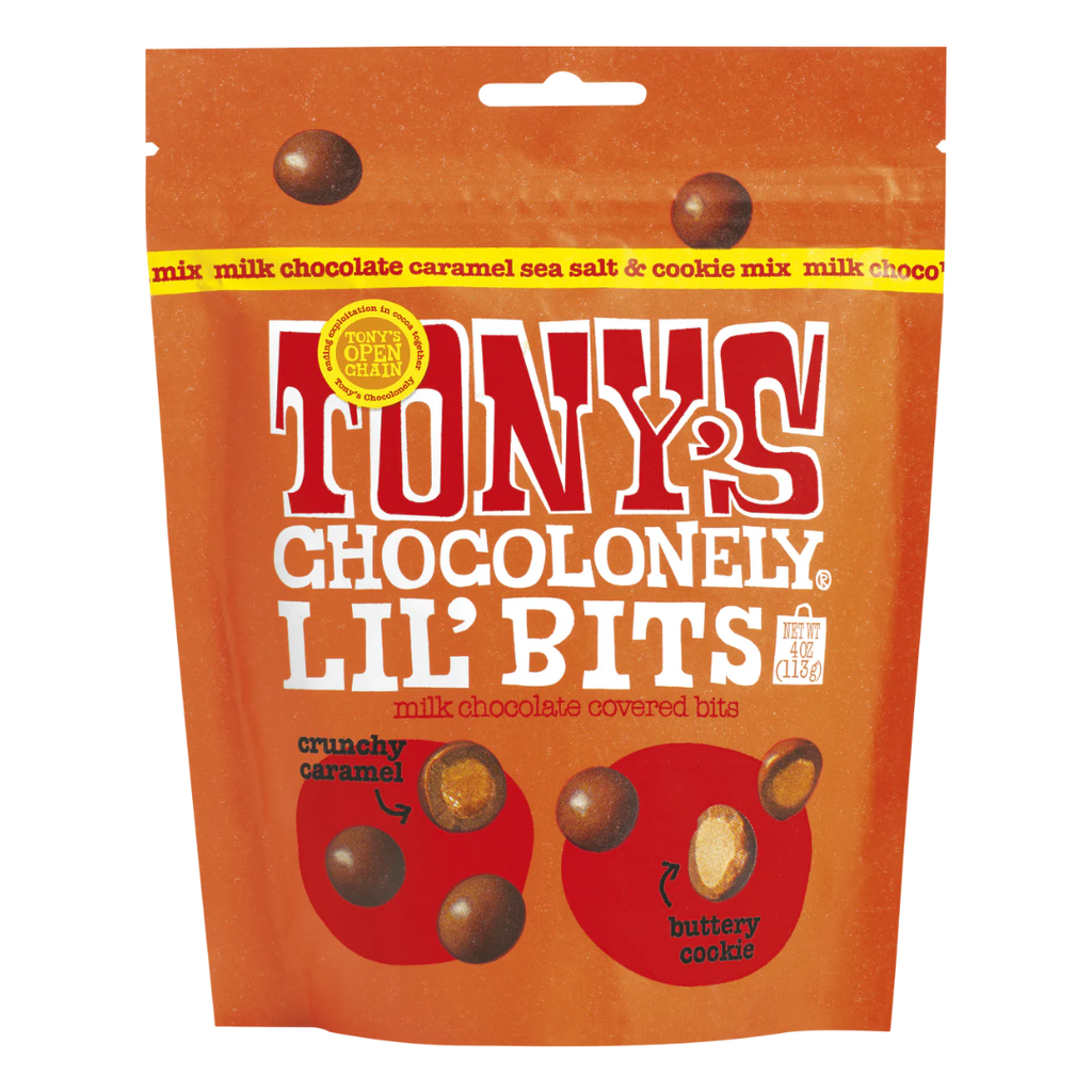 Tony's Chocolonely Lil' Bits Milk Chocolate Caramel Sea Salt & Cookie 4oz