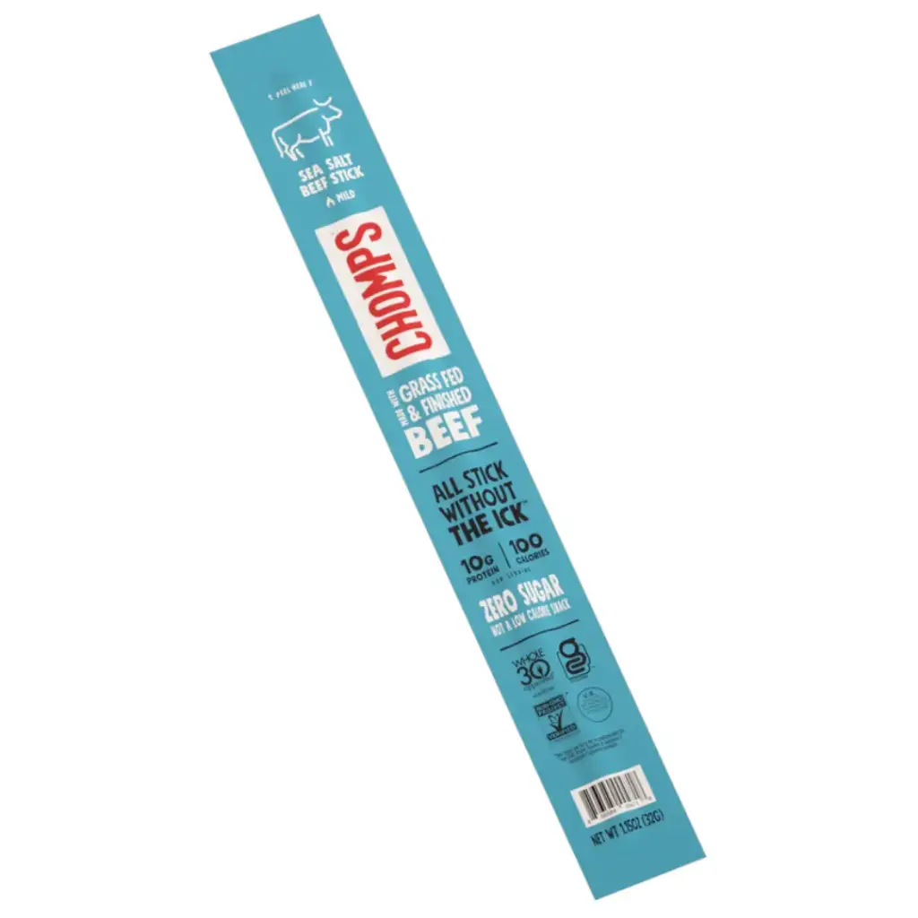 Chomps Grass Fed Beef Stick Sea Salt 1.15oz