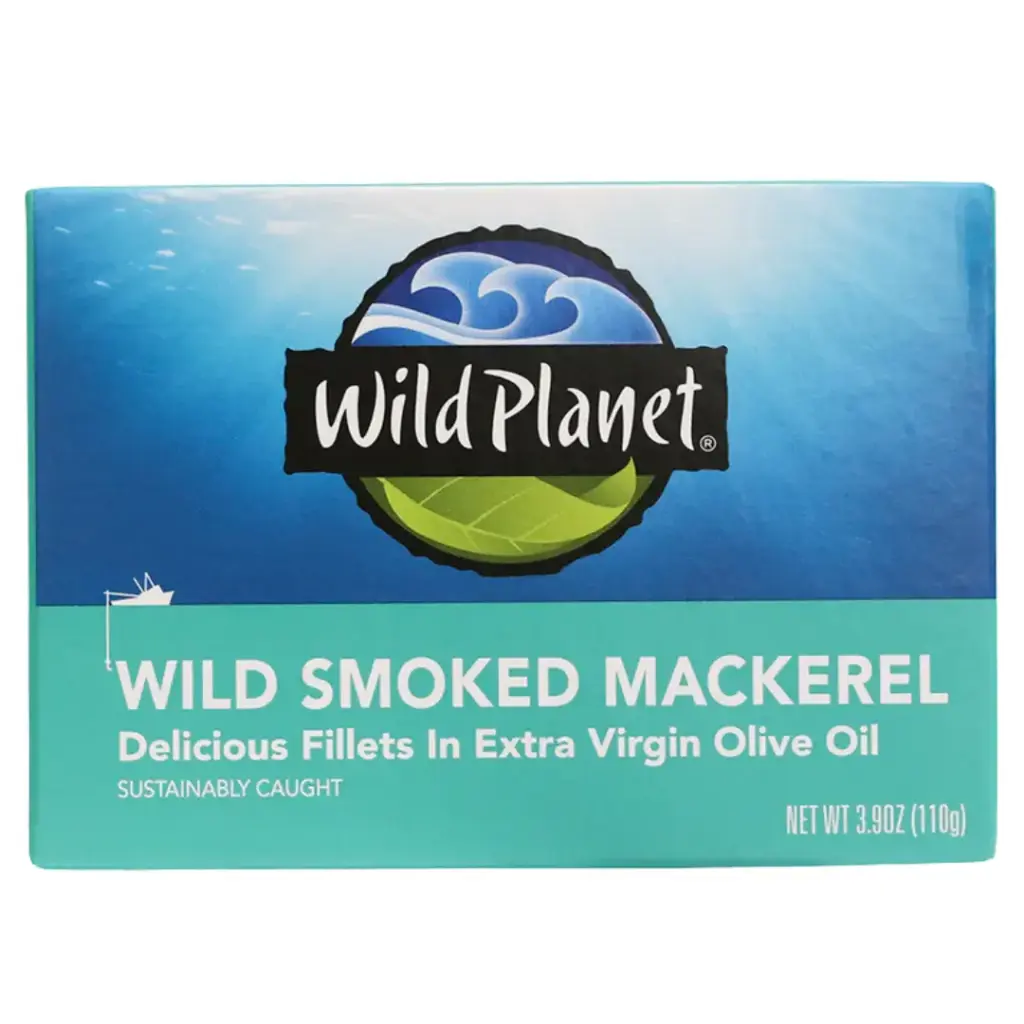 Wild Planet Smoked Mackerel in Extra Virgin Olive Oil 3.9oz