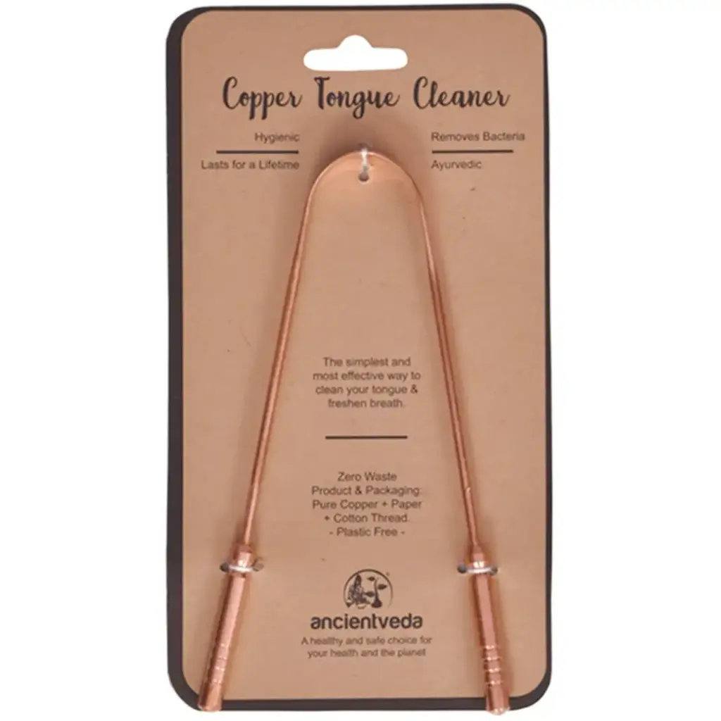 Ancientveda Copper Tongue Cleaner with Grip