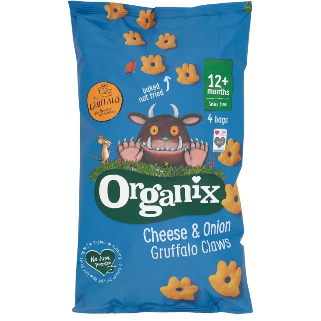Organix Gruffalo Claws Cheese & Onion Multipack 4x15g