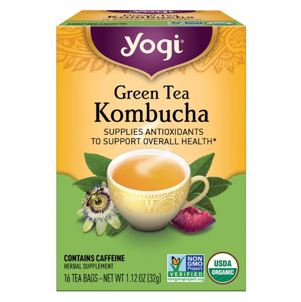 Yogi Tea Organic Green Tea with Kombucha 16-Bags