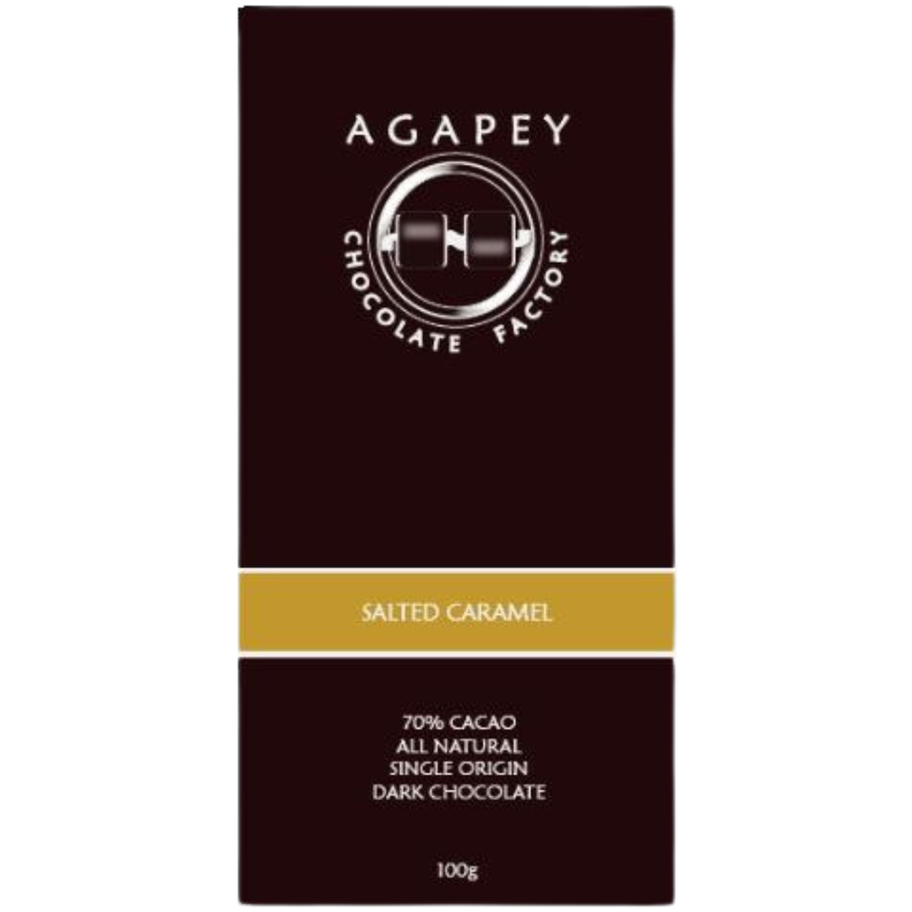 Agapey Salted Caramel 70% Dark Chocolate Bar 100g