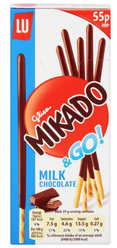 Lu Mikado Milk Chocolate Biscuits 39g