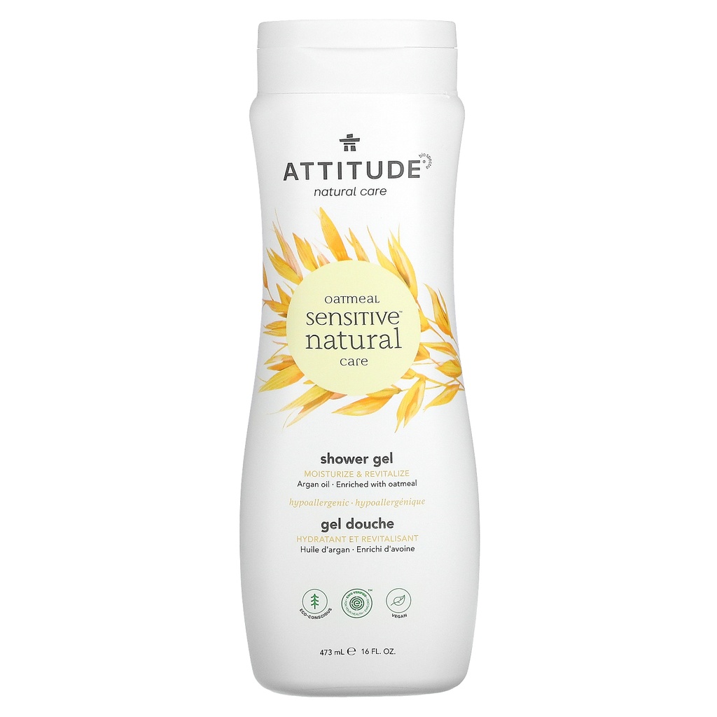 Attitude Oatmeal Sensitive Body Wash Argan 16oz