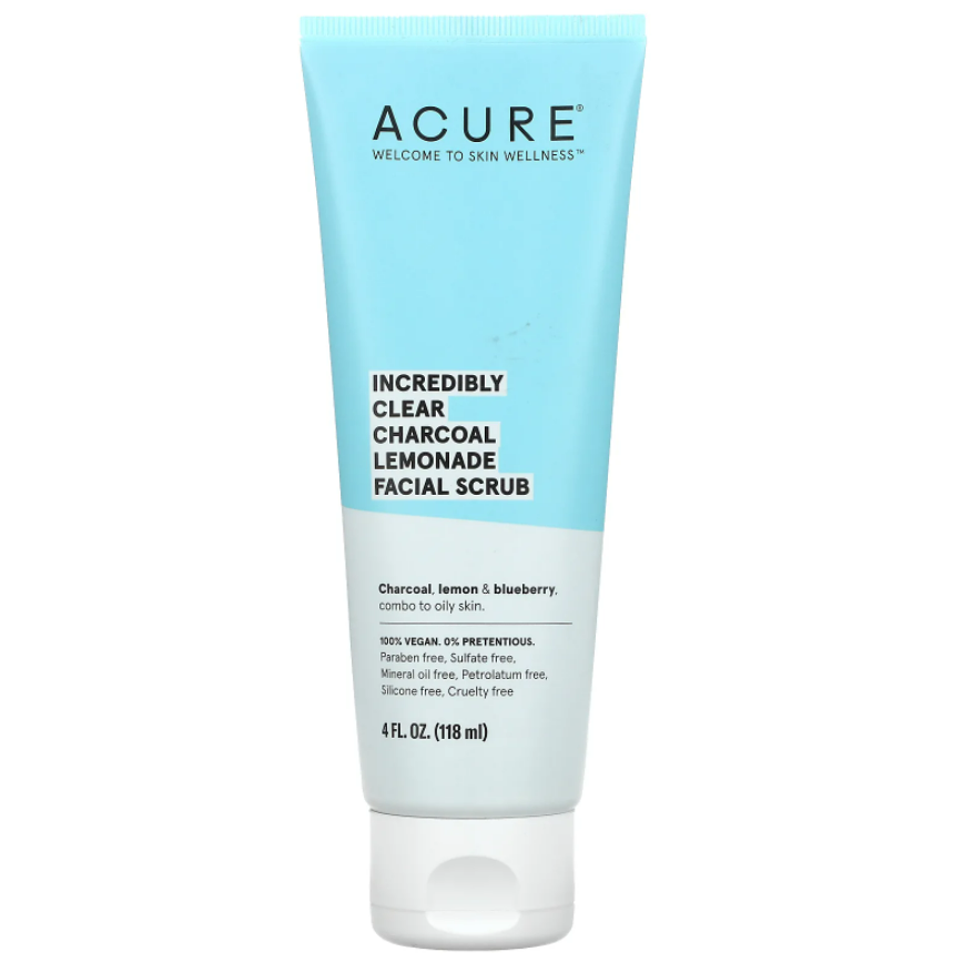 Acure Incredibly Clear Charcoal Lemonade Facial Scrub 4oz