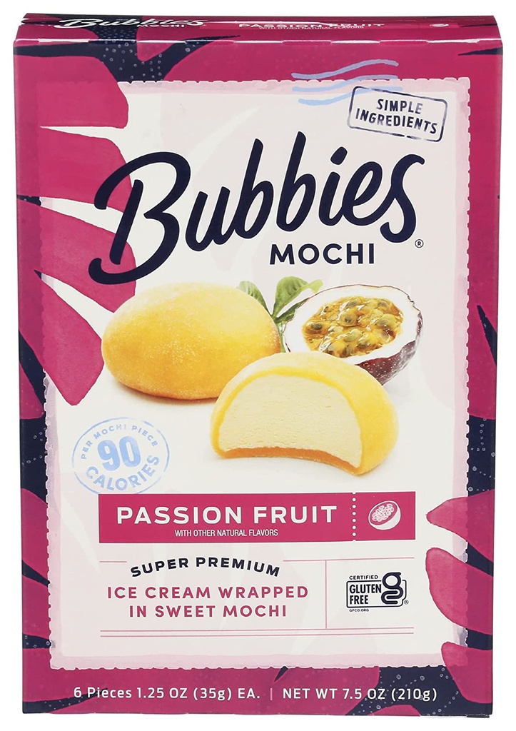 Bubbies Hawaii Passion Fruit Mochi 7.5oz