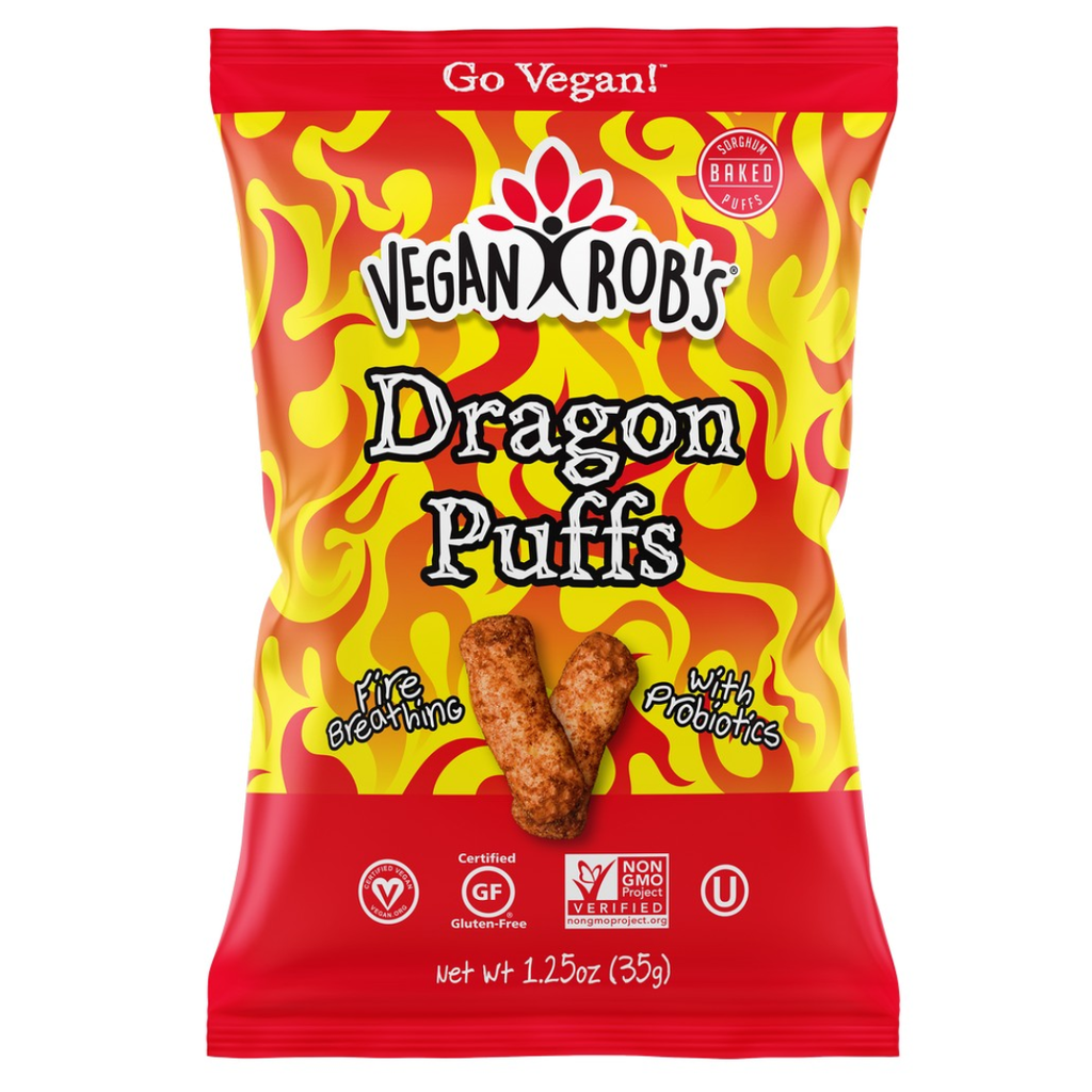 Vegan Rob's Organic Cauliflower Puffs Dragon Hot 3.5oz