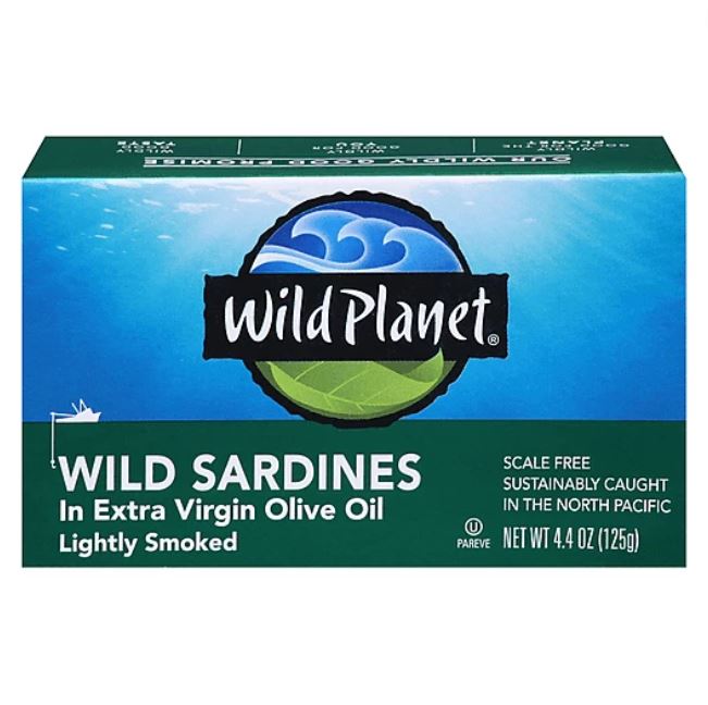 Wild Planet Canned Lightly Smoked Wild Sardines in Extra Virgin Olive Oil 4.4oz