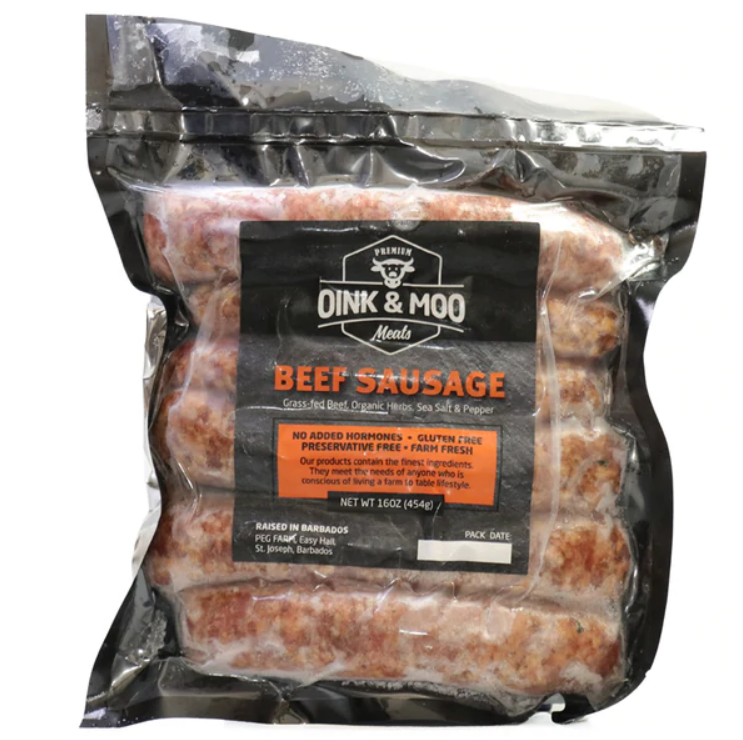 Oink & Moo Grass Fed Beef Sausages 1lb