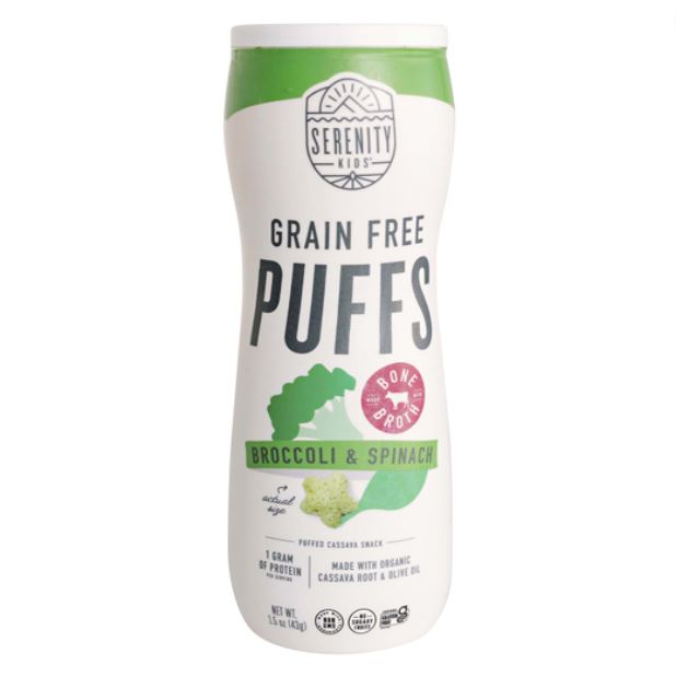 Serenity Kids Broccoli & Spinach Grain Free Baby Puffs 1.5oz