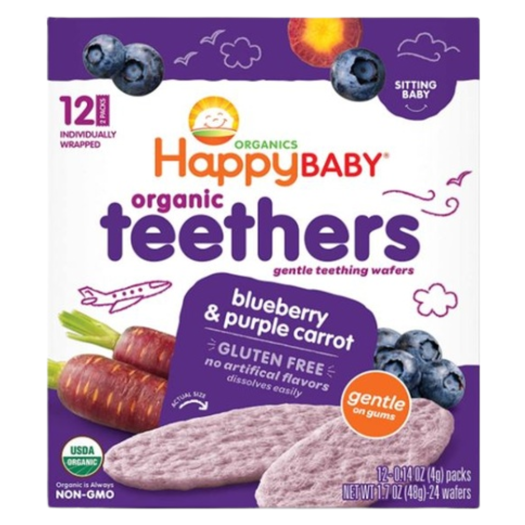 Happy Baby Organic Teethers Blueberry & Purple Carrot 1.7oz