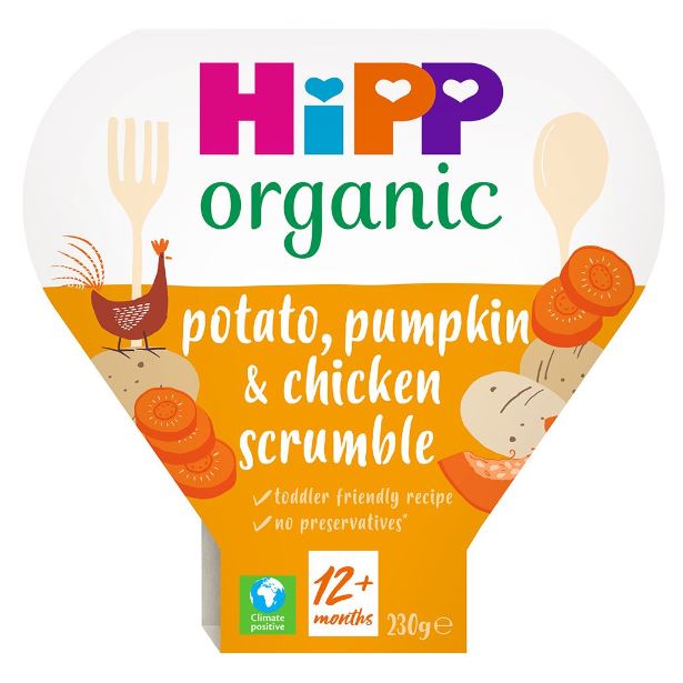 HiPP Organic Potato Pumpkin & Chicken Scrumble Toddler Tray Meal 1-3 Years 230g