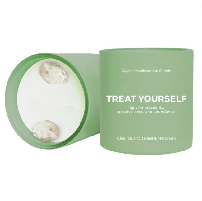 Treat Yourself Crystal Manifestation Candle