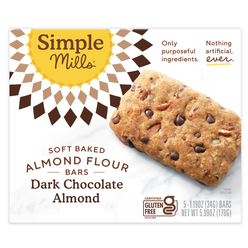 Simple Mills Soft Baked Bar Dark Chocolate Almond 5.99oz