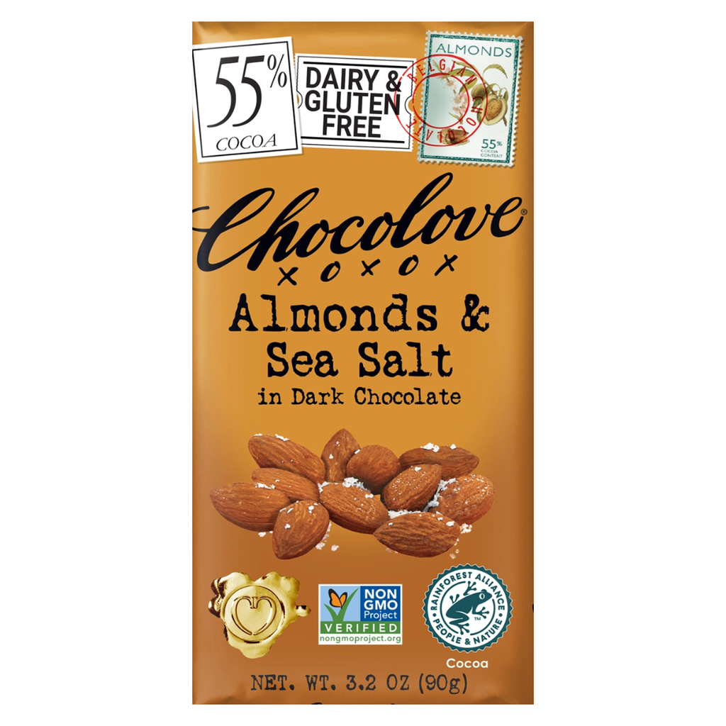 Chocolove 70% Dark Chocolate Bar Almonds & Sea Salt 3.2oz