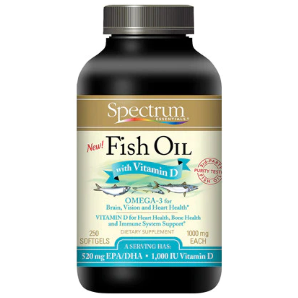 Spectrum Essentials Omega 3 Fish Oil Vitamin D 250ct