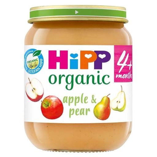 [205223-BB] HiPP Organic Apple and Pear 100% Fruit Jar 4+ Months 125g