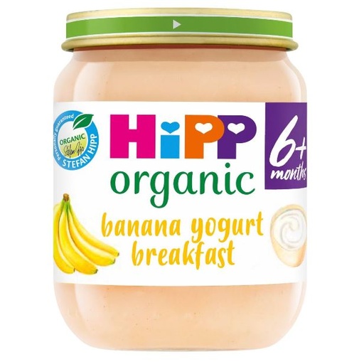 [205225-BB] HiPP Organic Banana Yogurt Breakfast Baby Food Jar 6+ Months 125g
