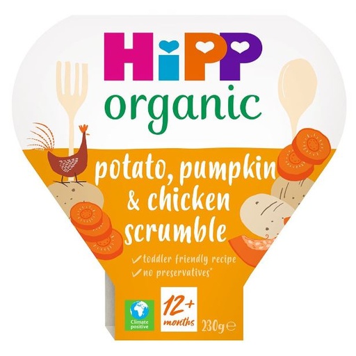 [205227-BB] HiPP Organic Potato Pumpkin & Chicken Scrumble Toddler Tray Meal 1-3 Years 230g