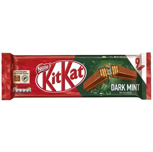 [205235-BB] KitKat 2 Finger Dark Mint Chocolate Biscuit Bar Multipack 9 Pack