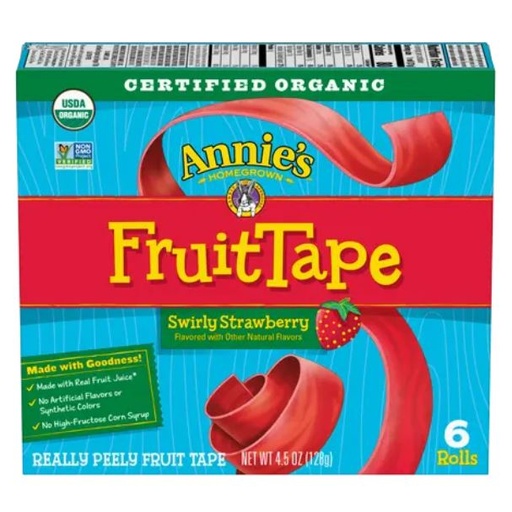 [205484-BB] Annie's Organic Fruit Tape Swirly Strawberry 4.5oz