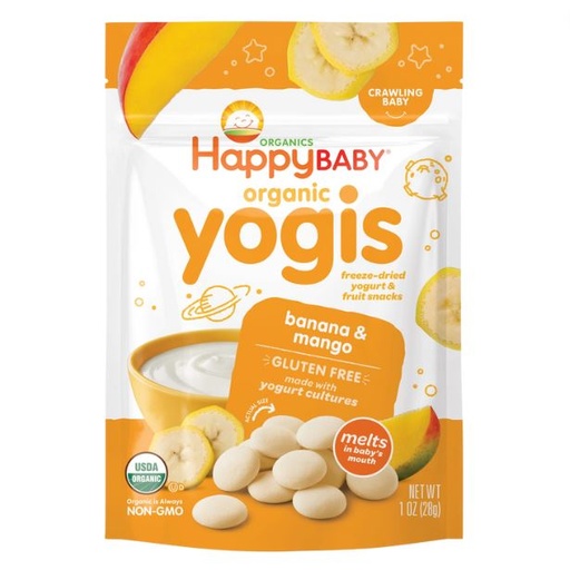 [205497-BB] Happy Baby Organic Yogis Fruit Snack Banana Mango 1oz
