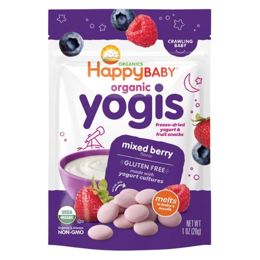 [205498-BB] Happy Baby Organic Yogis Fruit Snack Mixed Berry 1oz